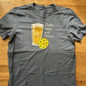 Life is Good Pickleball & Beer T-Shirt - Navy - Large
